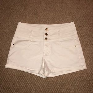 White high-waisted shorts